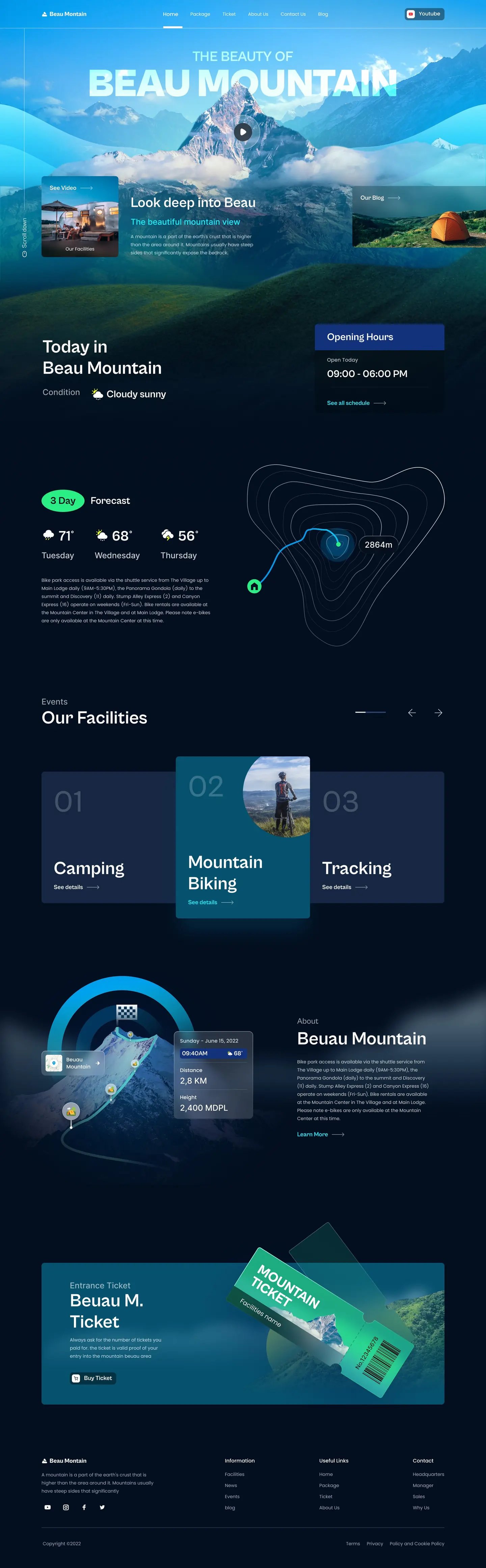 Beau Mountain resort - screens 1